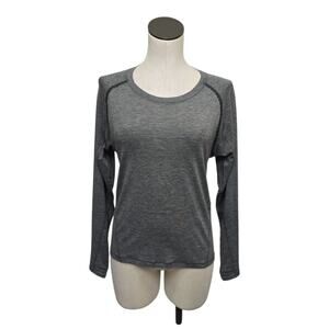 Lululemon Women's 6 Stop Drop & Squat Top Long Sleeve Grey Thumbholes Twist Back